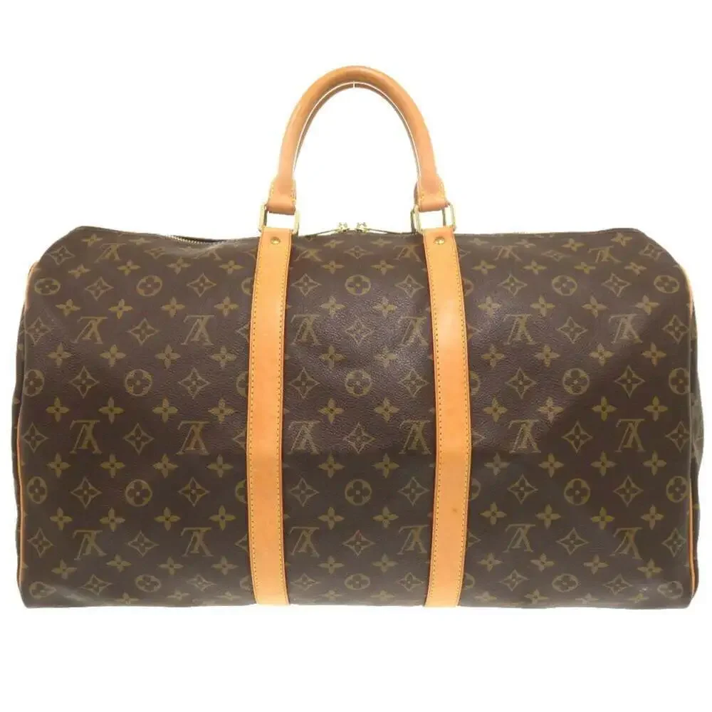 LOUIS VUITTON Authentic Brown Monogram Keepall 50 Boston Bag
